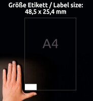 AVERY Zweckform 6126 Universal Etiketten (mit ultragrip, 48,5 x 25,4 mm auf DIN A4, Papier matt, bedruckbar, selbstklebend, 400 Klebeetiketten auf 10 Blatt) weiß