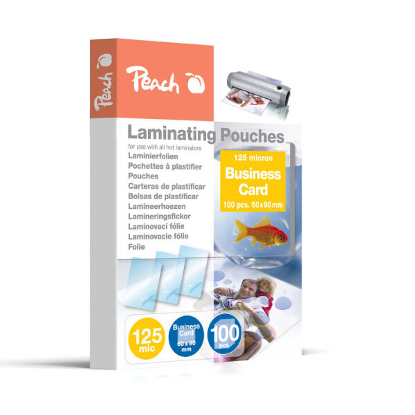 Peach Laminierfolien Business Card (60x90mm), 125 mic, glänzend, PP525-08, 100 Stk.