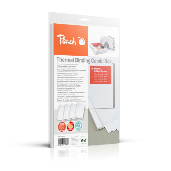 Peach PBT100-14 Combi Box für 20 Thermobindemappen, 15-60 Blatt, A4, weiß