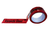GP: 0,03 EUR/m Klebeband VORSICHT GLAS - NICHT WERFEN - Rolle 66m x 50mm - NICHT FALLEN LASSEN