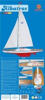 Paul Günther 1814 - Segelboot Albatros, große Segeljacht zum Spielen, ca. 71 x 89 cm groß, hochwertig gefertigt und segelfertig montiert, für Badesee, Strand und Badewanne