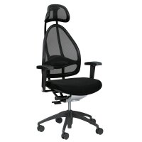 Topstar Open Art 2010 ergonomischer Bürostuhl, Schreibtischstuhl, inkl. höhenverstellbare Armlehnen, Rückenlehne und Kopfstütze, Stoff schwarz