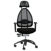 Topstar Open Art 2010 ergonomischer Bürostuhl, Schreibtischstuhl, inkl. höhenverstellbare Armlehnen, Rückenlehne und Kopfstütze, Stoff schwarz