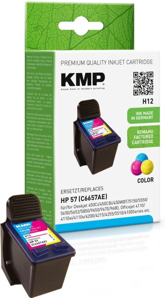 KMP H12 farbig Tintenpatrone ersetzt HP Deskjet HP57 (C6657AE)