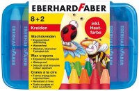 Eberhard Faber 524011 - Wachsmalkreiden dreiflächig, 10 Stück in Plastikbox