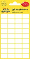 Avery Zweckform 3042 Haushaltsetiketten selbstklebend (18 x 12 mm, 216 Aufkleber auf 6 Bogen, Vielzweck-Etiketten für Haushalt, Schule und Büro zum Beschriften und Kennzeichnen) blanko, weiß