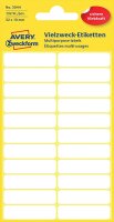 Avery Zweckform 3044 Haushaltsetiketten selbstklebend (32 x 10 mm, 132 Aufkleber auf 6 Bogen,Vielzweck-Etiketten für Haushalt, Schule und Büro zum Beschriften und Kennzeichnen) blanko, weiß