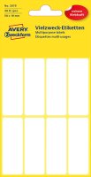 Avery Zweckform 3079 Haushaltsetiketten selbstklebend (50 x 19 mm, 48 Aufkleber auf 6 Bogen, Vielzweck-Etiketten für Haushalt, Schule und Büro zum Beschriften und Kennzeichnen) blanko, weiß
