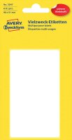 Avery Zweckform 3047 Haushaltsetiketten selbstklebend (98 x 51 mm, 6 Aufkleber auf 6 Bogen, Vielzweck-Etiketten für Haushalt, Schule und Büro zum Beschriften und Kennzeichnen) blanko, weiß