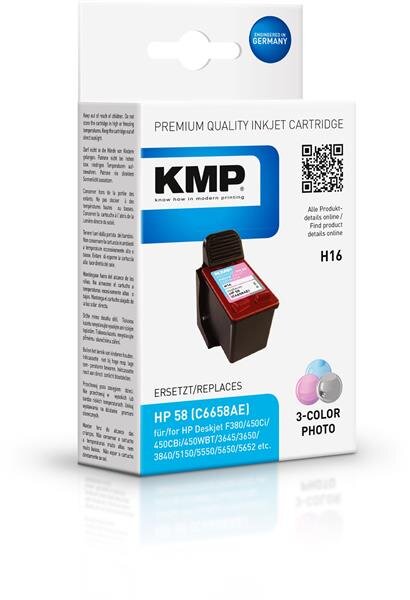 KMP Patrone H16 komp. zu HP 58 C6658AE DeskJet 5550 5850 foto
