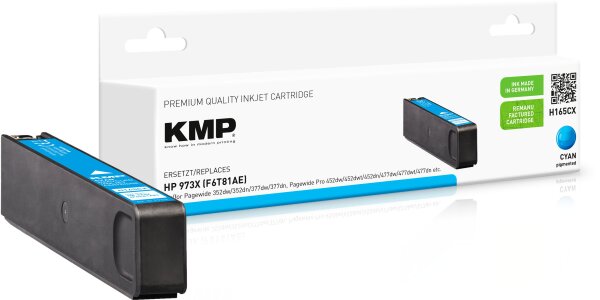 KMP H165CX cyan Tintenpatrone ersetzt HP Page Wide Pro HP 973XL (F6T81AE)