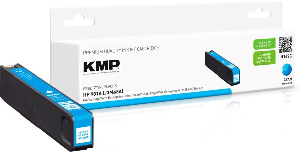 KMP H169C cyan Tintenpatrone ersetzt HP Page Wide Enterprise HP 981A (J3M68A)