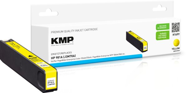 KMP H169Y gelb Tintenpatrone ersetzt HP Page Wide Enterprise HP 981A (J3M70A)