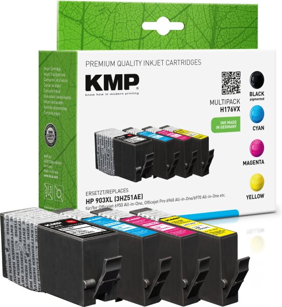 KMP Multipack H176VX schwarz, cyan, magenta, gelb Tintenpatronen ersetzen HP OfficeJet HP 903XL (3HZ51AE)