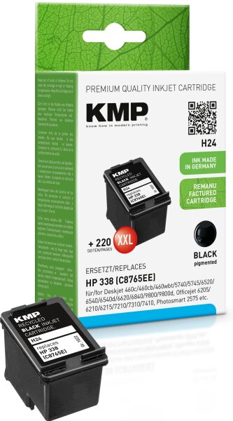 KMP H24 schwarz Tintenpatrone ersetzt HP Deskjet HP338 (C8765EE)