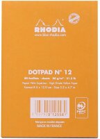 Rhodia 12558C DotPad (mit geometrischem Punktraster, liniert, dot grid, mikroperforiert, 80 g, 85 x 120 mm, 80 Blatt) 1 Stück orange