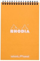 Rhodia 16503C Notizblock Note Pad (mit Doppelspirale, DIN A5, Dot Grid, 80 g, 14.8 x 21 cm, 80 Blatt) 1 Stück orange