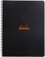 Rhodia 19300C Notizbuch (mit Doppelspirale mikroperforiert, kariert, 4-fach Lochung, DIN A4, 22,5 x 29,7 cm, 80 g, 80 Blatt) 1 Stück farbig sortiert