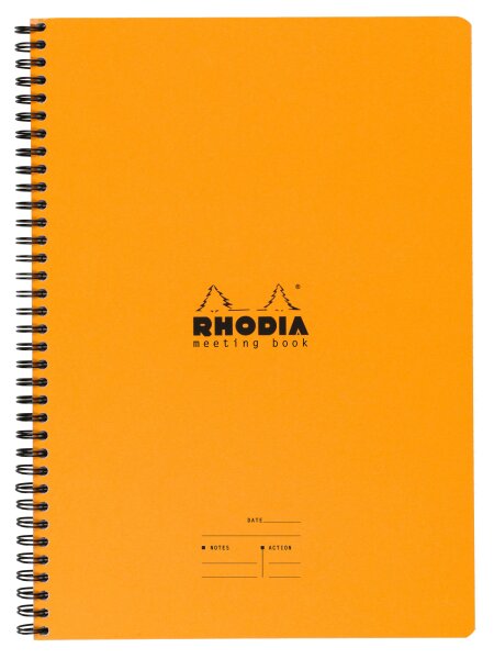 Rhodia 19340C Meeting Book mit Doppelspirale A4+ 22,5x29,7cm 80Bl 90g - Sortiert