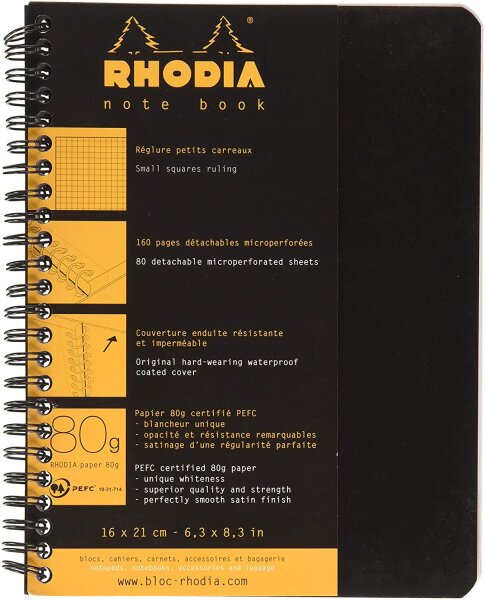 Rhodia 19346C Notebook (liniert, ideal für Ihre Notizen, DIN A5, 80 Blatt, 21 x 16 x 1 cm) 1 Stück farbig sortiert
