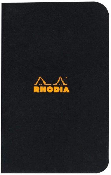 Rhodia 119159C Heft (kariert, 7,5 x 12 cm, 24 Blatt) 1 Stück schwarz