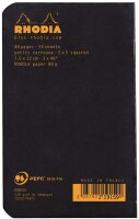 Rhodia 119159C Heft (kariert, 7,5 x 12 cm, 24 Blatt) 1 Stück schwarz
