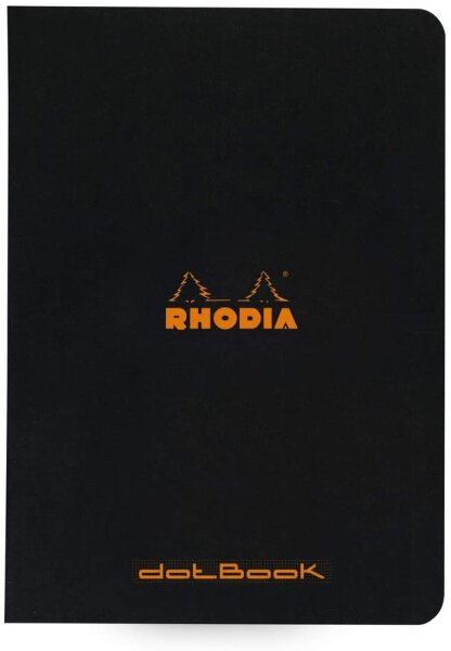 Rhodia 119186C Notizheft (dot grid, DIN A5, 14,8 x 21 cm, 48 Blatt) 1 Stück schwarz