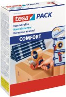 tesa 6400 Packband Handabroller COMFORT - Hochwertiger, robuster Abroller für Paketbänder - Profi-Qualität - Für Klebebänder mit bis zu 50 cm Breite