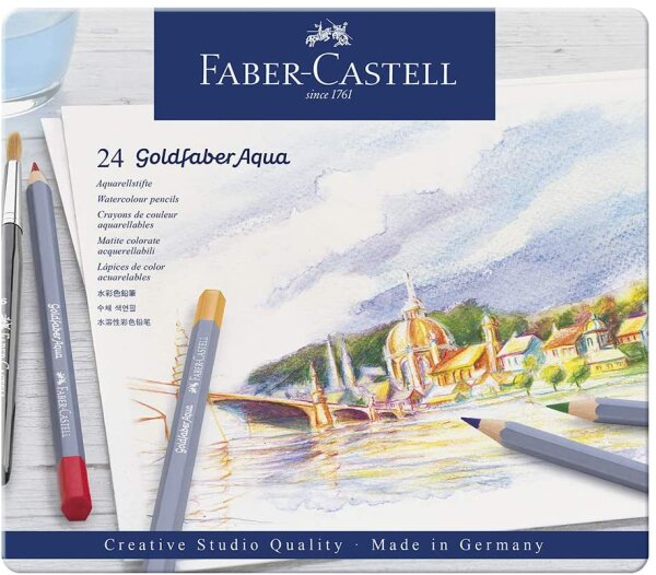 Faber-Castell 114624 Aquarellstifte Goldfaber, 24er Metalletui