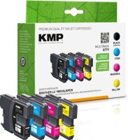 KMP Multipack B77V schwarz, cyan, magenta, gelb...