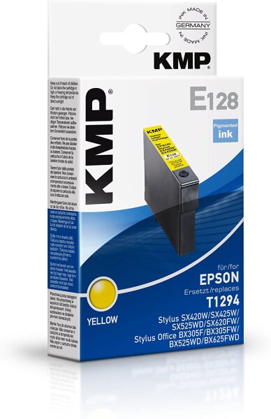 KMP Patrone E128 für Epson (Stylus SX420W,SX425W, SX525WD, SX620FW) gelb