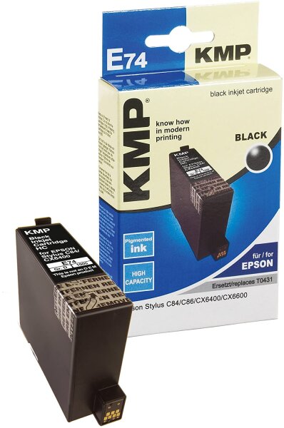 KMP Patrone E74 für Epson (Stylus C84, C86, CX6400, CX6600) schwarz