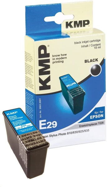 KMP Patrone E29 für Epson (Stylus Photo 810, 830, 925, 935) schwarz