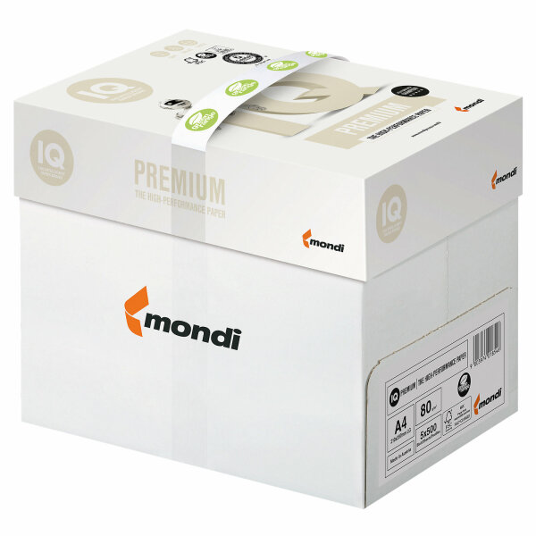 2500 Blatt Mondi IQ Premium Kopierpapier Trio-Tec DIN-A4, 80g/m²