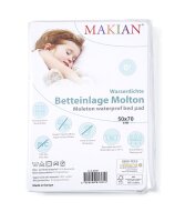 MAKIAN Betteinlage Molton wasserdicht 50x70cm Matratzenschutz für Babybett