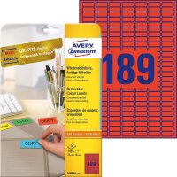 AVERY Zweckform L6036-20 Rote Etiketten (3.780 Aufkleber,...