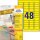 AVERY Zweckform L6041-20 Gelbe Etiketten (960 Aufkleber, 45,7x21,2mm auf A4, wieder rückstandsfrei ablösbar, selbstklebende Farbetiketten, Papier matt, bedruckbare, farbige Klebeetiketten) 20 Blatt
