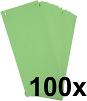 Exacompta 100er Pack Trennstreifen Karton 10,5 x 24 cm Grün für eine übersichtliche Ablage Ihrer Dokumente. Trennlaschen Trennblätter Ordner Register Blauer Engel