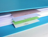 Exacompta 100er Pack Trennstreifen Karton 10,5 x 24 cm Blau für eine übersichtliche Ablage Ihrer Dokumente. Trennlaschen Trennblätter Ordner Register Blauer Engel