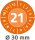 AVERY Zweckform 6944-2021 widerstandsfähige Jahres-Prüfplaketten 2021 (stark selbstklebend, Kleinformat, Ø 30 mm, 80 Aufkleber auf 10 Blatt) orange
