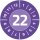 AVERY Zweckform 120 Stück Prüfplaketten 2022 (fälschungssicher, stark selbstklebend, Ø 20 mm, Prüfaufkleber, beschriftbare Prüfsiegel aus Dokumentenfolie) 6945-2022 violett