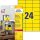 AVERY Zweckform L6131-20 Wetterfeste Folienetiketten (70x37 mm auf DIN A4, extrem stark selbstklebend, wasserfest, bedruckbare Outdoor Klebefolie) 480 Aufkleber auf 20 Blatt gelb
