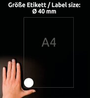 AVERY Zweckform Runde Etiketten L3415-10 (240 Aufkleber auf 10 Blatt, zum Bedrucken, selbstklebend, Ø 40 mm, A4, Klebepunkte zum Kennzeichnen von Unterlagen, Produkten) weiß