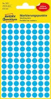 AVERY Zweckform 3011 selbstklebende Markierungspunkte 416 Stück (Ø8mm, Klebepunkte auf 4 Bogen, Punktaufkleber zur Farbcodierung, runde Aufkleber für Kalender, Planer und zum Basteln, Papier) blau