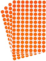 AVERY Zweckform 3177 selbstklebende Markierungspunkte (Ø 8 mm, 416 Klebepunkte auf 4 Bogen, runde Aufkleber für Kalender, Planer und zum Basteln, Papier, matt) Orange