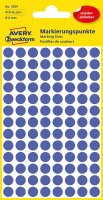 AVERY Zweckform 3591 selbstklebende Markierungspunkte 416 Stück (Ø 8mm, ablösbare Klebepunkte auf 4 Bogen, Farbcodierung, runde Aufkleber für Kalender, Planer und zum Basteln, Papier) blau