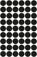 AVERY Zweckform 3140 selbstklebende Markierungspunkte 270 Stück (Ø12mm, Klebepunkte auf 5 Bogen, Punktaufkleber zur Farbcodierung, runde Aufkleber für Kalender, Planer und zum Basteln, Papier) schwarz
