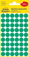 AVERY Zweckform 3143 selbstklebende Markierungspunkte 270 Stück (Ø12mm, Klebepunkte auf 5 Bogen, Punktaufkleber zur Farbcodierung, runde Aufkleber für Kalender, Planer und zum Basteln, Papier) grün