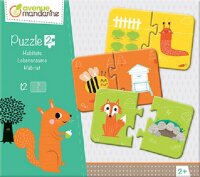 Avenue Mandarine JE511C Set mit 12 Puzzles 2-teilig, praktisch, spielerisch und farbenfroh, ideal für Kinder ab 3 Jahren, 1 Set, Lebensräume