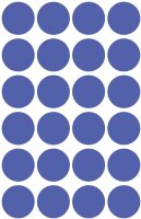 AVERY Zweckform 3596 selbstklebende Markierungspunkte 96 Stück (Ø18mm, ablösbare Klebepunkte auf 4 Bogen, Farbcodierung, runde Aufkleber für Kalender, Planer und zum Basteln, Papier) blau